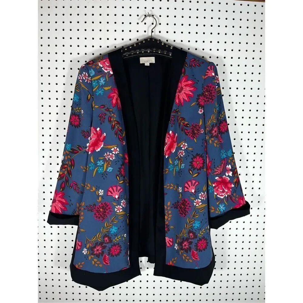 Loft open floral kimono jacket size L